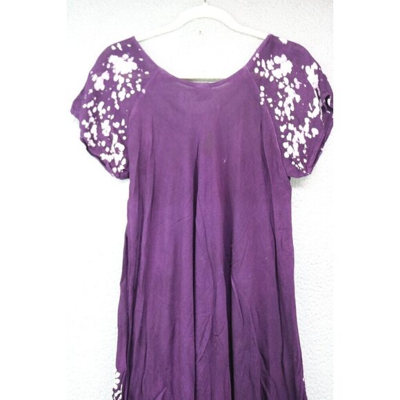 Ana & Kate Purple Embroidered Gauzy Dress/Cover-Up-Asymmetrical Hem-One Size - Picture 9 of 10